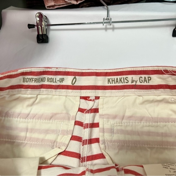 Gap Boyfriend Roll-Up Shorts Red and White Stripe Size 0 nautical Preppy - Picture 5 of 7